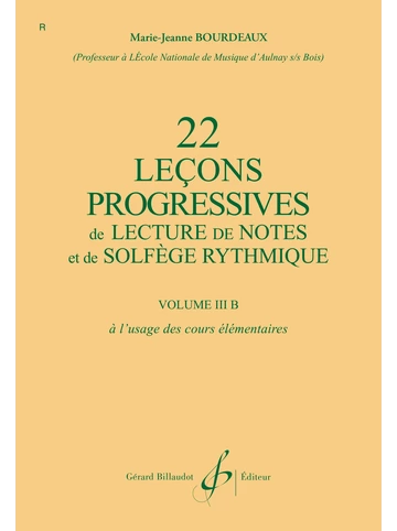22 Leçons progressives de lecture de notes et de solfège. Volume 3B Visuel